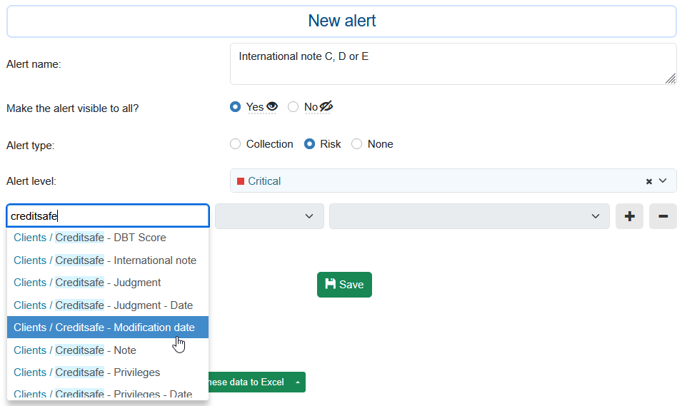 Connecteur Creditsafe