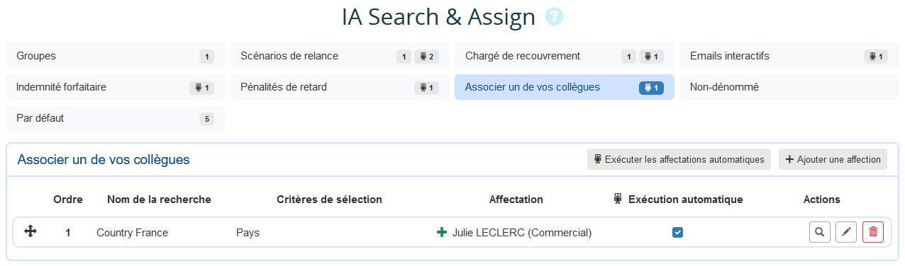 Associer un collègue