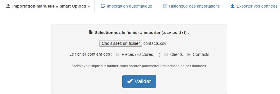 Fichier contacts