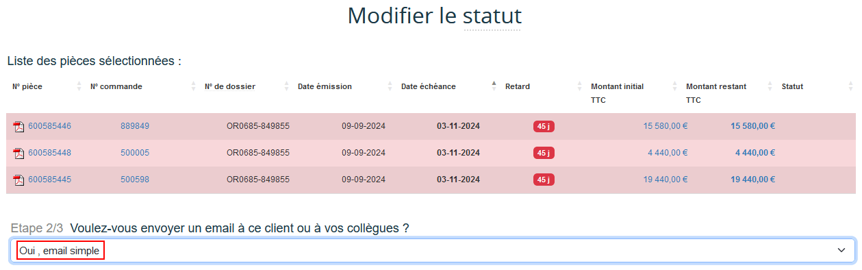 qualification des pièces