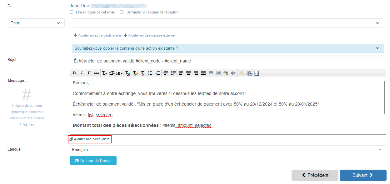 qualification des pièces