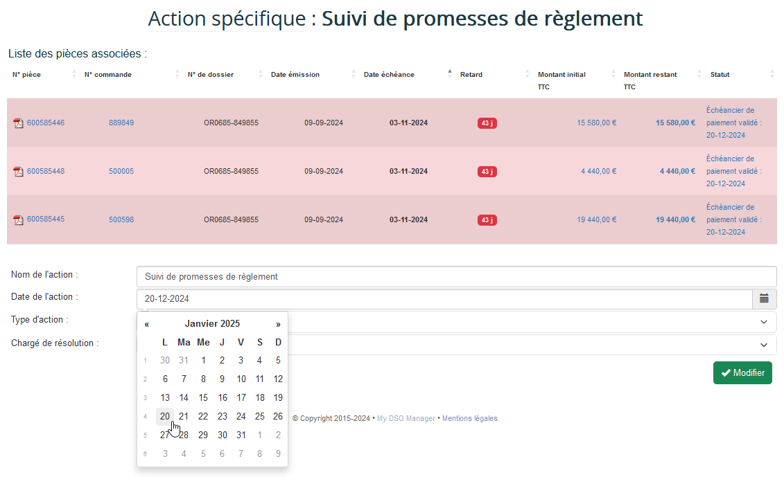 qualification des pièces