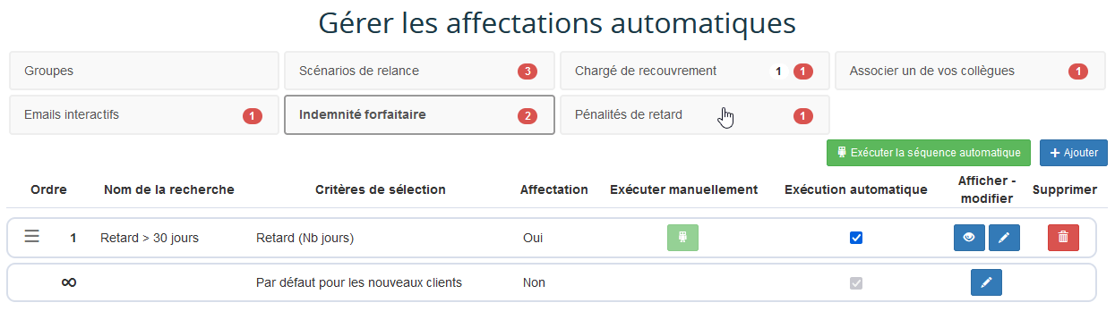 Affectation automatique