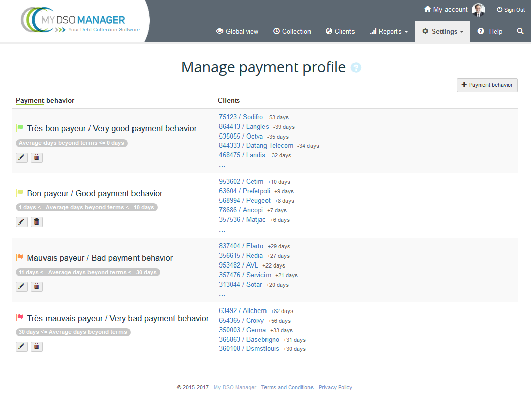 Manage paymt profile