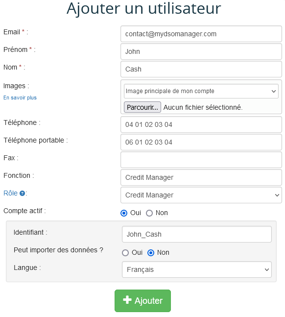 Ajouter un utilisateur