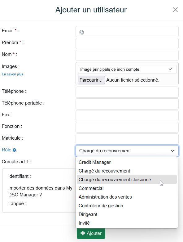 Chargé de recouvrement cloisonné