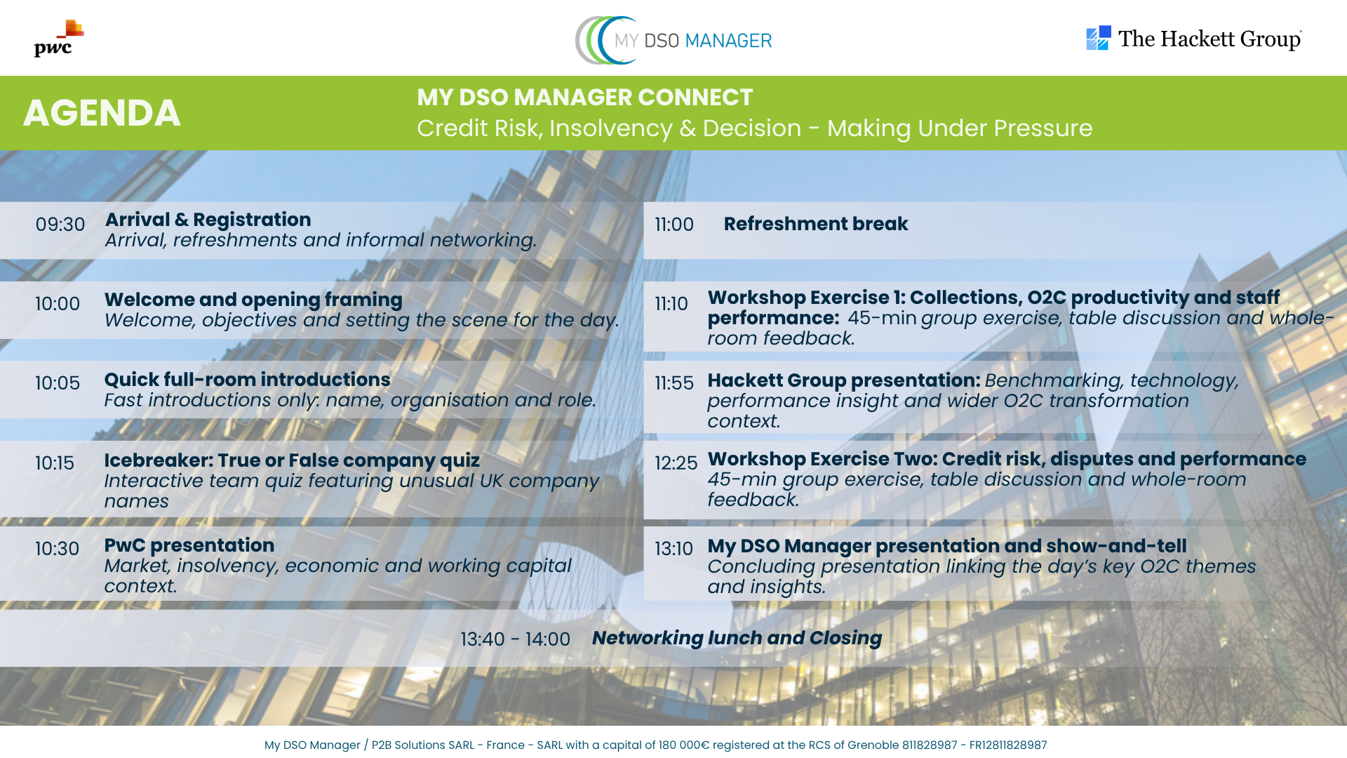Programme et agenda My DSO Manager Connect London 12 juin 2026