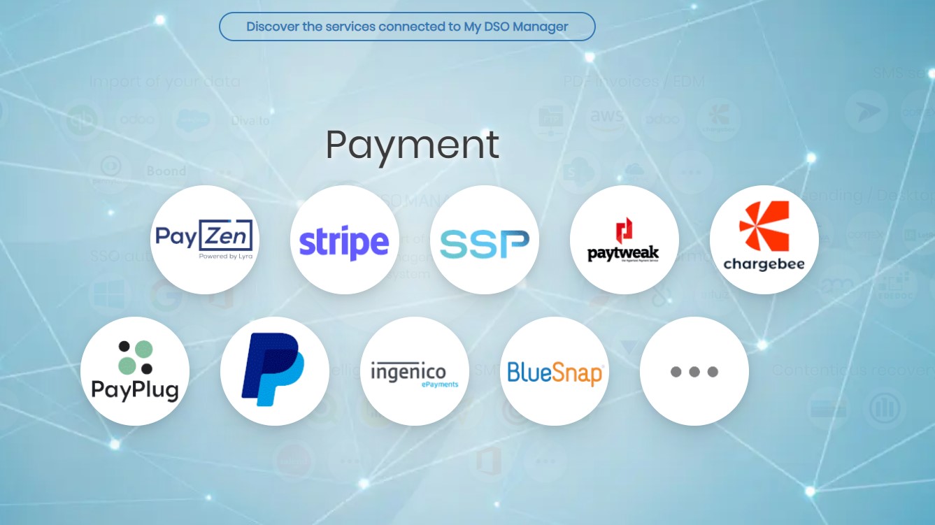 Constellation of digital payment solution available with My DSO Manager