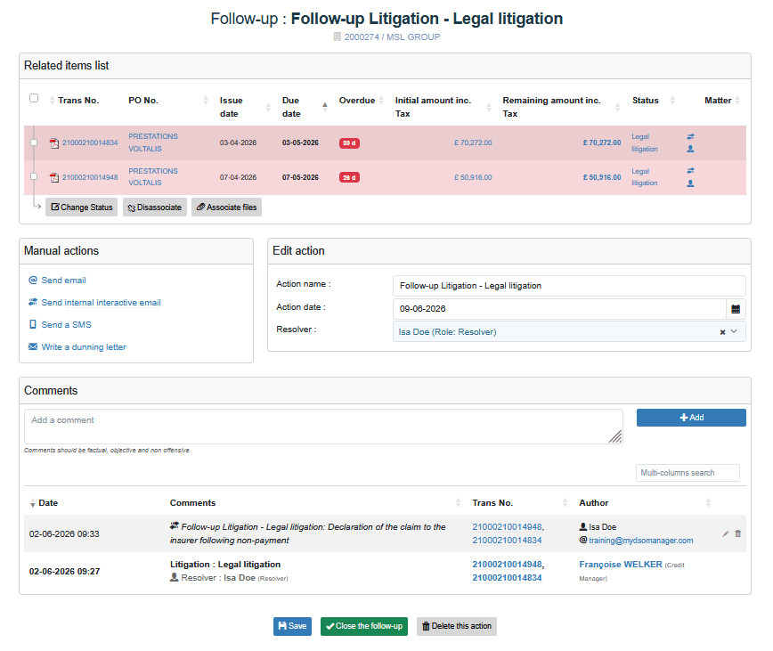 Status configuration