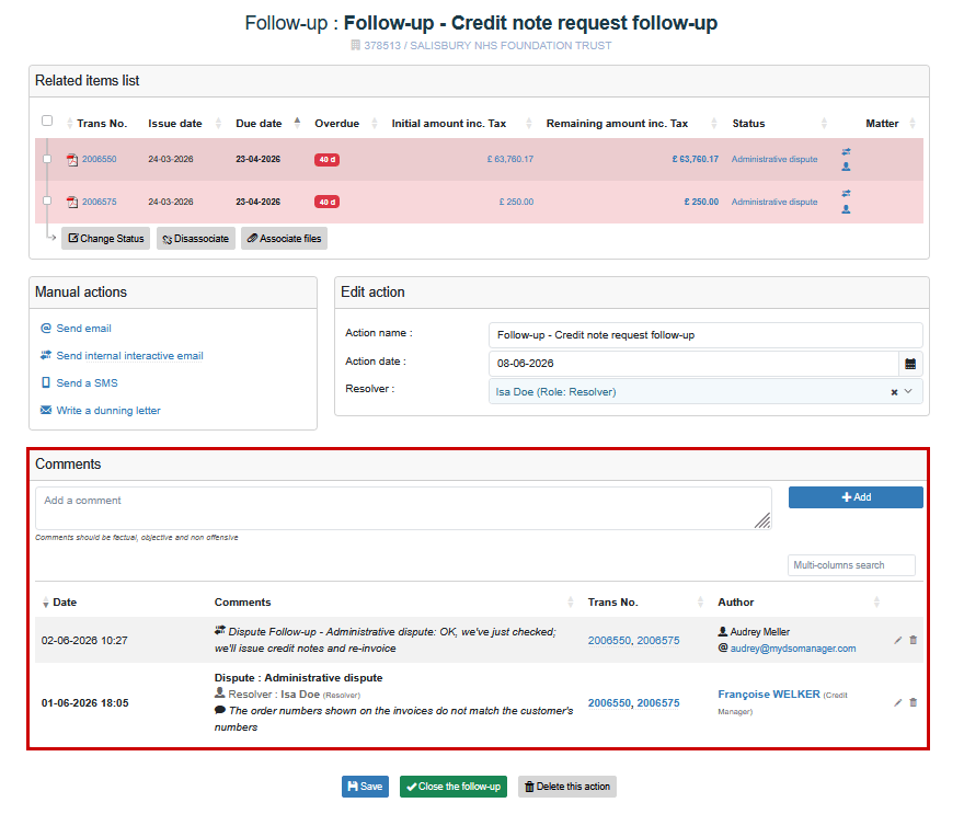 Status configuration