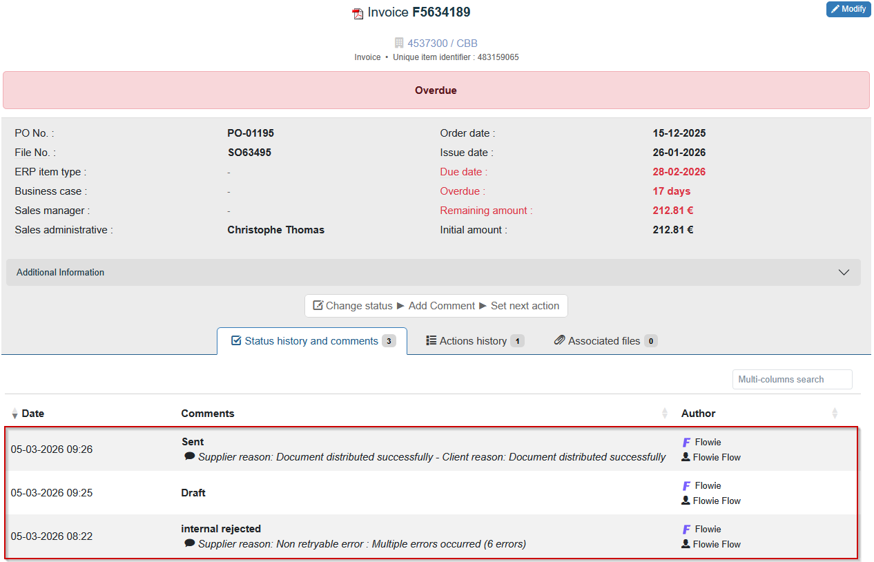 electronic invoicing and cash collection