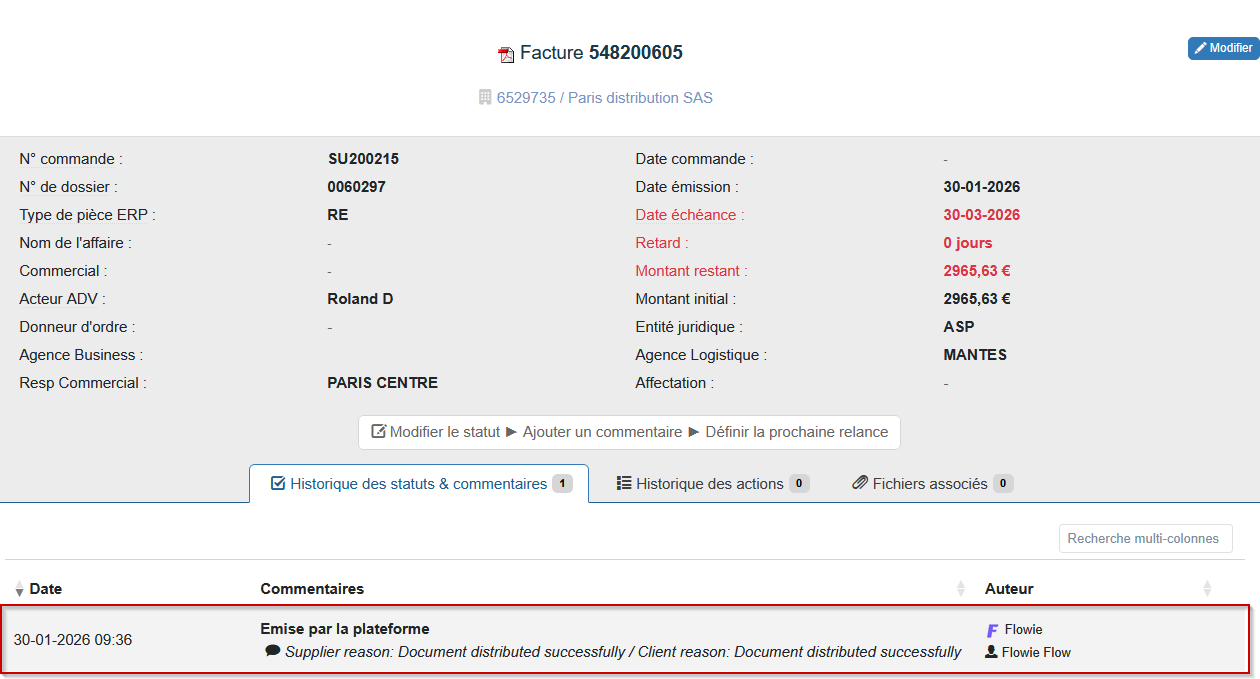 facturation éléctronique et recouvrement de créances