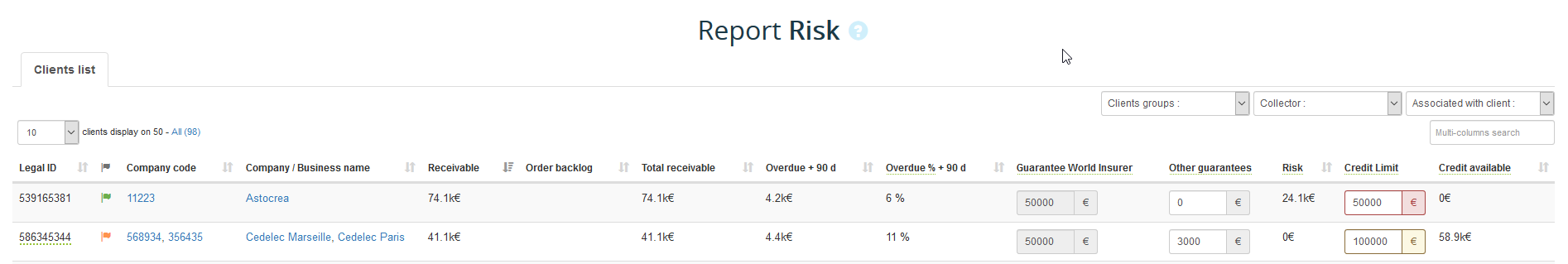 Risk report