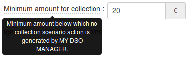 Set up a minimum amount for collection