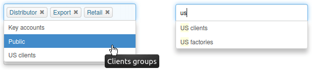 Multiple client groups