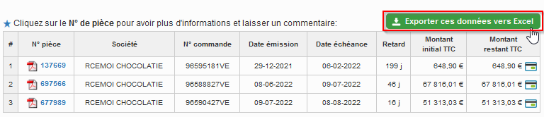 Export état de compte