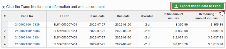 Export desd PNS