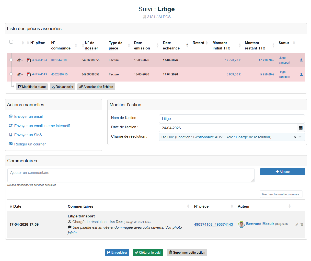 Action suivi -détail
