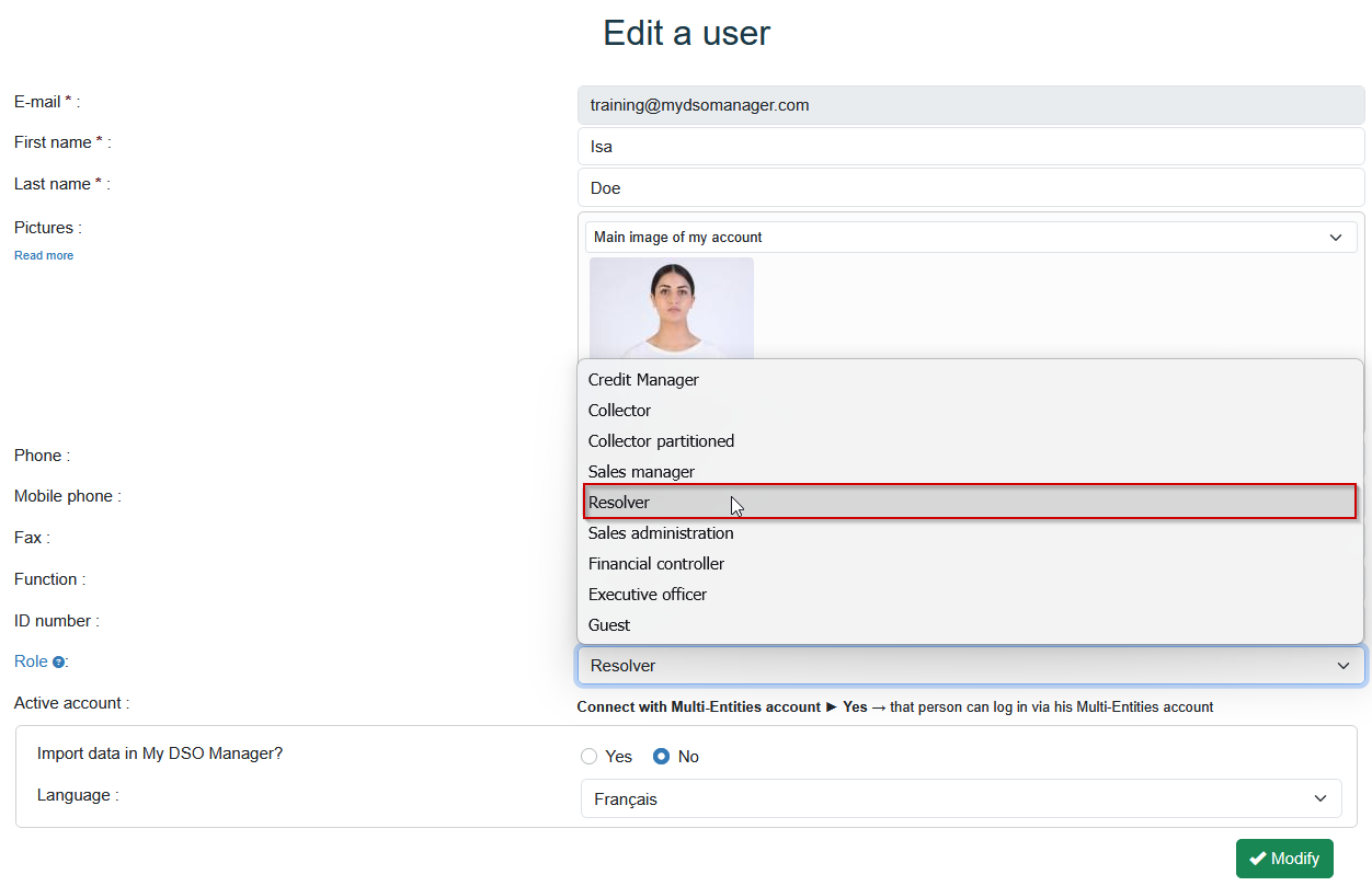 New resolver role in the My DSO Manager dispute management module