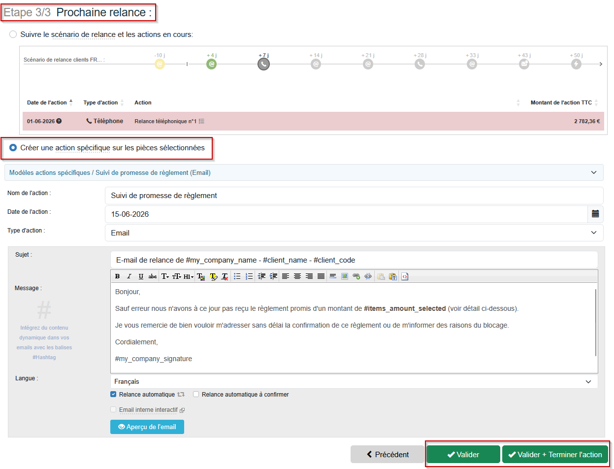 Recording a payment promise