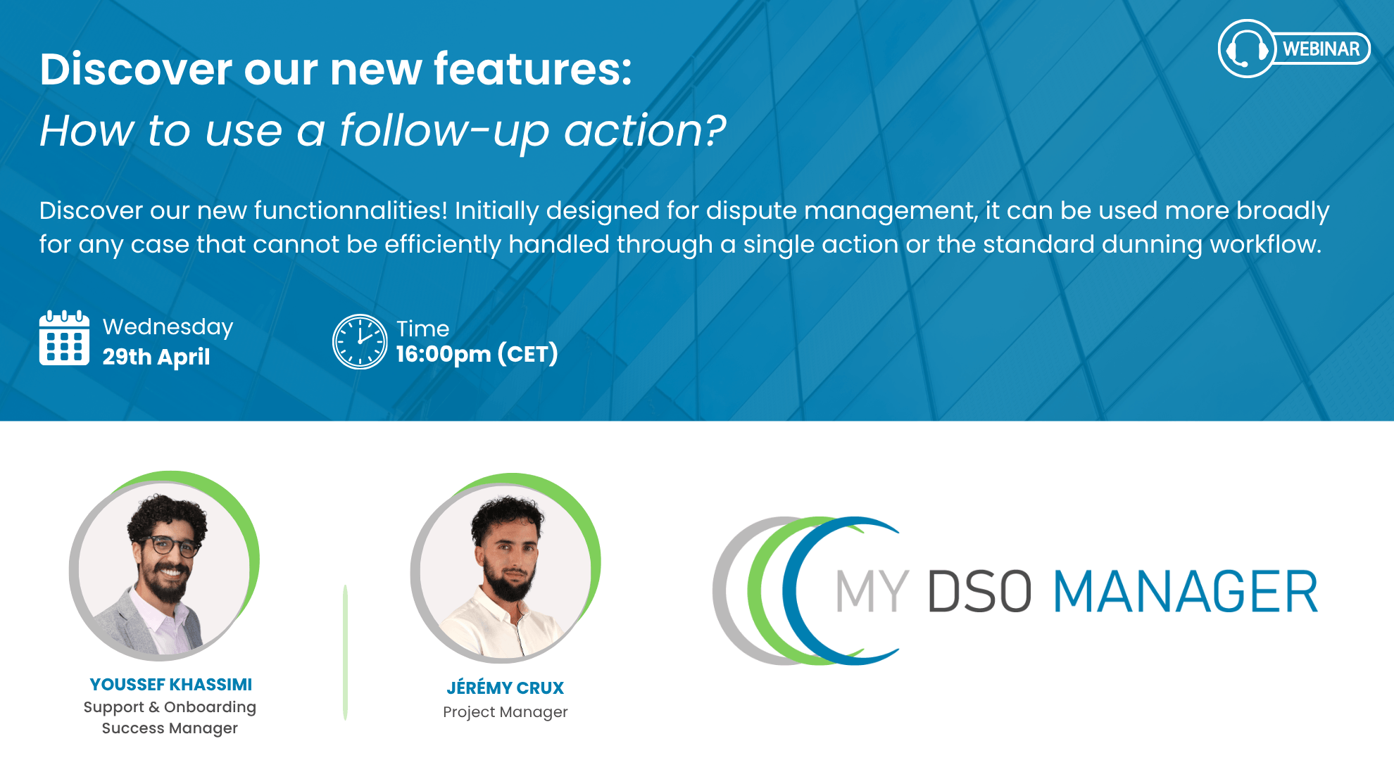 Webinar - follow-up action My DSO Manager