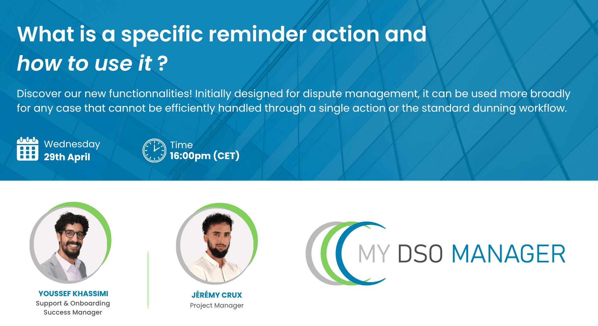 Webinar - Specific reminder action My DSO Manager
